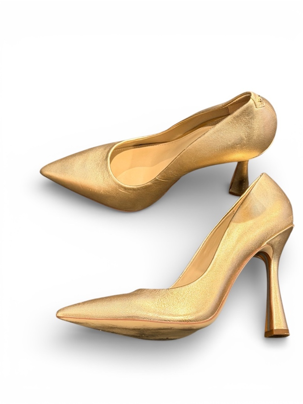 Sam Edelman Antonia Gold Metallic Pointed Toe Heels Size 10.5